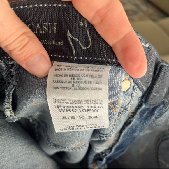 Wrangler Jeans Women's 5/6x34 Cash No Gap Waistband Embroidered Logo Pocket Boot - Picture 9 of 9